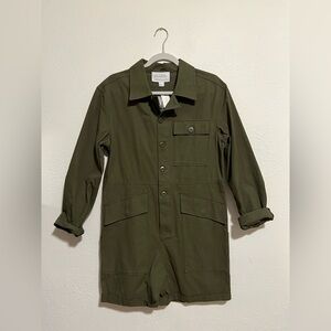 Anthropologie Olive Green Military Field Jumpsuit